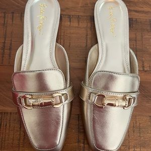 Lilly Pulitzer NWT Gold Metallic Andi Mule Shoes